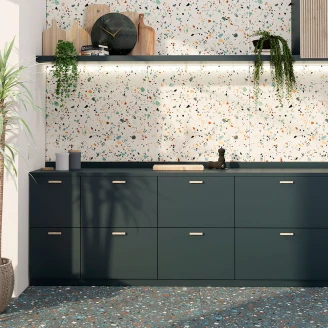 Klinker <strong>Terrazzo Colorful</strong>  Mørkegrå Mat 60x60 cm